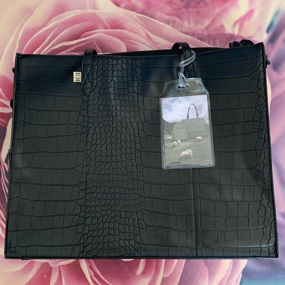 Béis The Work Tote (Croc)